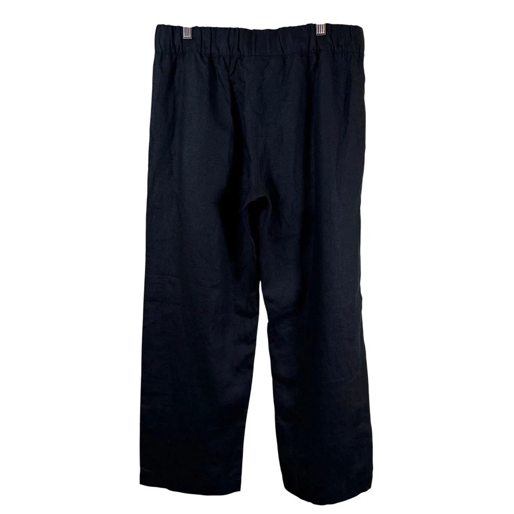 American Giant Women's Easy Linen Pant Size Medium Meteorite Cropped Minimalist - Picture 3 of 9